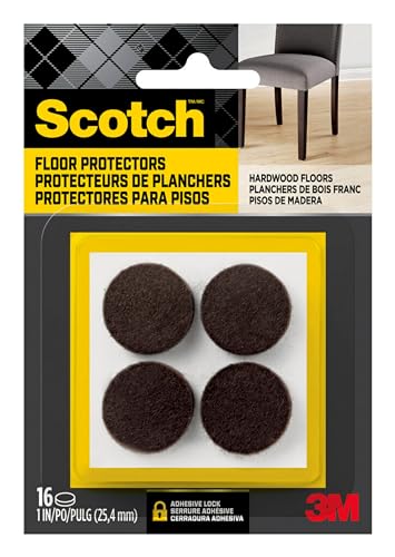 Scotch SP821-NA Felt Pads, Brown, Round 1"