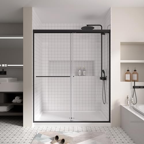 Glass Shower Door Double Sliding, 56-60” W x 72” H