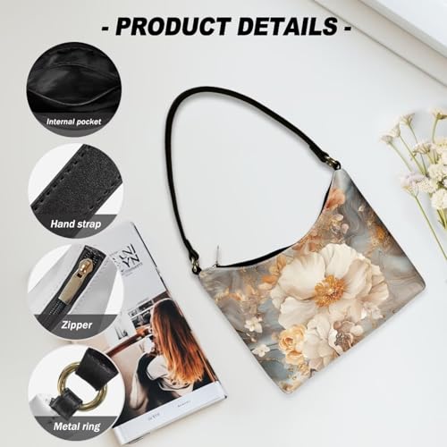 Image of Handbag for Women Leather Underam Shoulder Bag with Zipper Fashion Work Purse Waterproof Travel Wallet