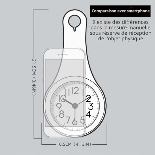 Lancoon Mini Horloge de Douche, Alimentation par Piles, Etanche et Résistante à la Brouillard, Ventouse avec Petit Trou Crochet sous, Cuisine Heure Salle de Bain pour Voyage Travail – vue 3