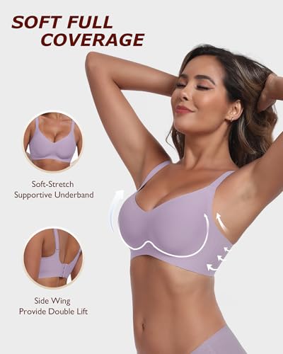 Image of Wireless Comfortable Seamless Soft Bras for Women Full Coverage Push Up Everyday No Show Bra