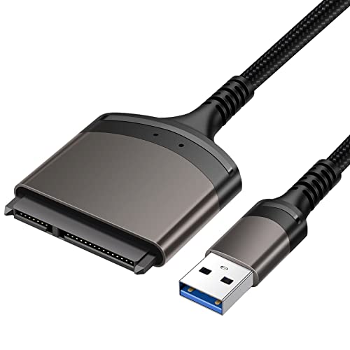 NAERSI USB 3.0 to SATA TYPE-C to SATA 3.0 Cable 2.5Inch External SSD HDD Adapter Cable Hard Drive 22 Pin Sata III for PC (KS12- USB3.0)