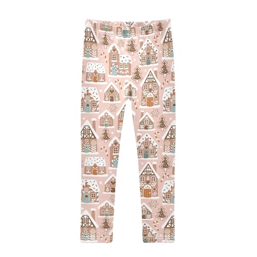 CaTaKu Girls Leggings Christma Cookie Ginger Leggings for Girls Kids Athletic Workout Yoga Pants Size 4-10T