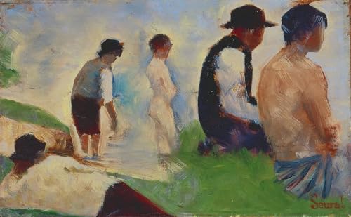 Cuadro impreso de 60x90cm de Bañistas en Asnières de Georges Seurat para pared de estudio