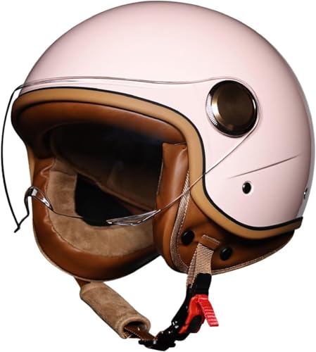 Casco Jet con Visera Solar Casco De Motocicleta Hombres Mujeres Scooter Casco Ciclomotor Casco Ciclomotor Chopper Casco Motocicleta Medio Casco Abierto Casco Piloto Certificado 5,S