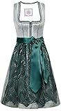 MarJo Glorious Collection Dirndl Kerstin 58cm Länge Damen grün | Jacquard Spitzenschürze | Knielang Gr 42