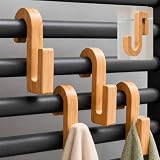 Handtuchhalter Heizkörper und Duschwand | Bambushaken | 4er-Set