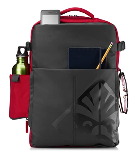 HP OMEN Zaino Gaming, per Notebook fino a 17', Pannelli Imbottiti, Spallucci Ultra Imbottiti, Tessuto in Materiale Rinforzato Lati e Retro, Tasche Laterali con Cerniera, Impermeabile, Rosso