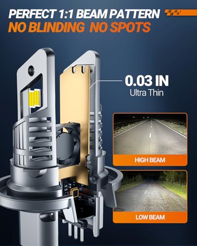 Image of SEALIGHT H13 Bulb, H13 9008 Fog Lights Bulb 40000LM Super Bright,9008 Head Light Bulbs Fanless In Line Car Fog Bulb Plug and Play, Pack of 2