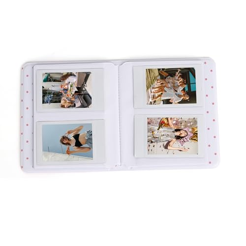 Image of ZENKO 64 Pockets Photo Album for Fujifilm Instant Mini 13 /12 /11 /9 /8 /SE /41 /99 /Evo /Liplay Instant Camera /Mini Link Printer, Polaroid Snap Touch Mint Zip Instant Camera Printer- Blossom Pink