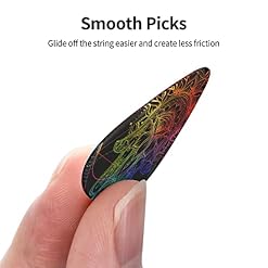 Lot de 12 médiators de guitare Mystic Coloré Hamsa Hand Trippy Noir pour guitare électrique basse acoustique Cadeau idéal pour les amateurs de guitare acoustique - Les Beatles, Paul McCartney, John Lennon, RIngo Starr, George Harrison Lot de 12 médiators de guitare Mystic Coloré Hamsa Hand Trippy Noir pour guitare électrique basse acoustique Cadeau idéal pour les amateurs de guitare acoustique – Image 4