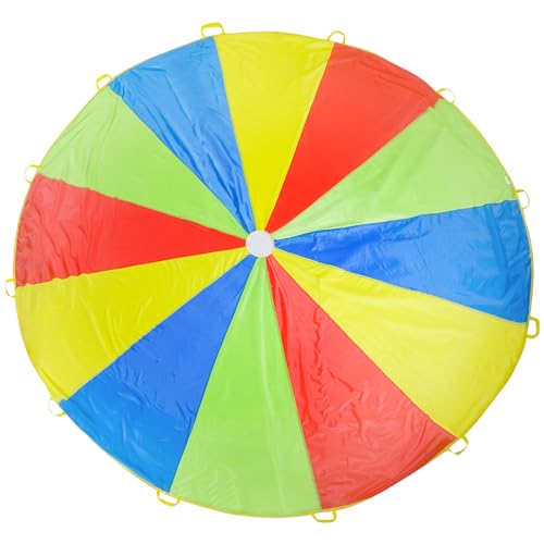 Sonyabecca Parachute, Play Parachute 10ft 12ft 16ft with 12 Handles 20ft 24ft with 16 Handles for Kids Cooperation Group Play (12 Feet) by Sonyabecca - Image 8