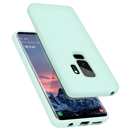 Coque Samsung S9 Plus gel silicone liquide menthe protection antichoc 6.2