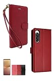 シズカウィル Xperia 10 v 用 SO-52D 用 SOG11 用 手帳型 ケース エクスペリア10v 用 カバー グレイスケース 1個入り カージナルレッド