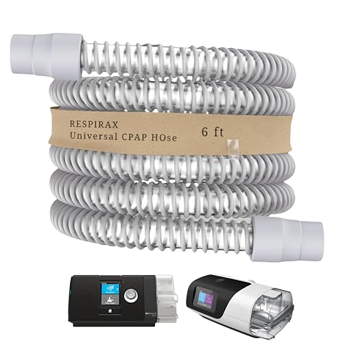 RespiraX Universal CPAP Hose -6 Foot- Universal Premium Made Tube Compatible with CPAP BiPAP and BiLevel Machines Minimizes Mask Leaks-Flexible- and Designed for Restful Sleep (1-Pack)