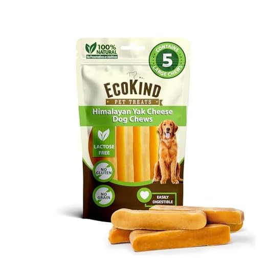 EcoKind Himalayan Gold Yak Cheese Dog Chew, Healthy Odorless Long Lasting Dog Bones, Rawhide Free, Large (Pack of 5)