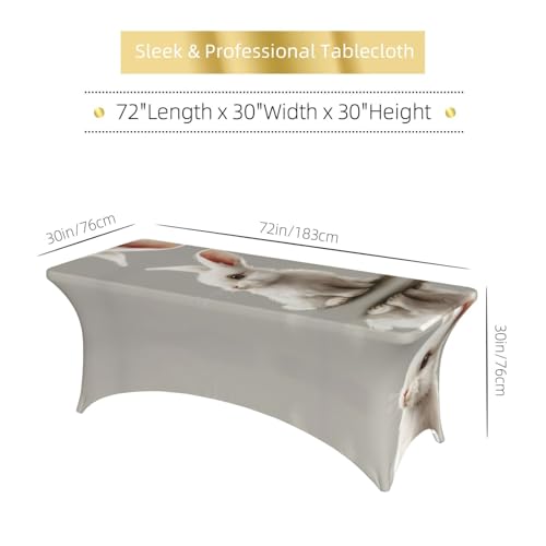 Nappe extensible imprimé lapin blanc en élasthanne infroissable