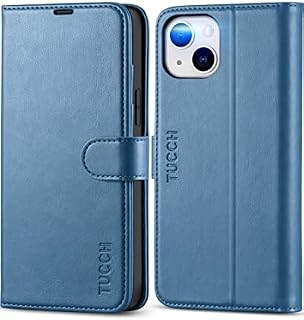 TUCCH Wallet Case for iPhone 14 Plus (6.7") 2022 5G, Magnetic PU Leather Stand Folio Flip Cover with [RFID Blocking][Card Slot][Kickstand][Shockproof TPU] Compatible with iPhone 14 Plus, Lake Blue