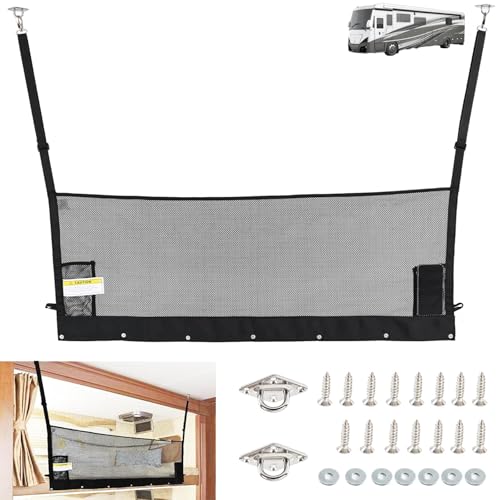 Terapaton 46' x 18' RV Bunk Bed Safety Net for Bunk Beds with Hardwares | Adjustable Bunk Bed...