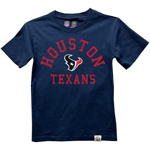 Wes and Willy NFL Kids Short Sleeve Organic Cotton Tee Shirt Houston Texans NFL Navy S