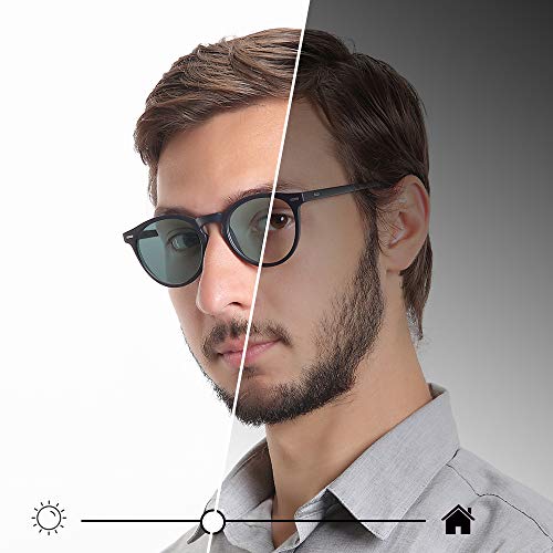 Image of YEIN Bifocal Reading Glasses, Photochromic Gray Sunglasses,for Women /Men （Navy,0.00 /+1.00 Magnification）