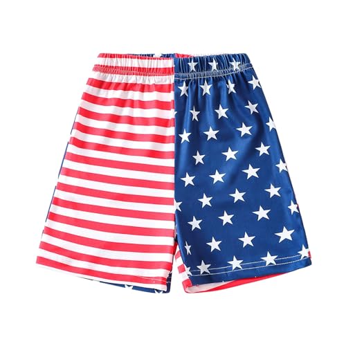 Toddler Boys Athletic Shorts American Flag Cotton Basketball Running Shorts Kids Striped Jogger Pants Summer Clothes