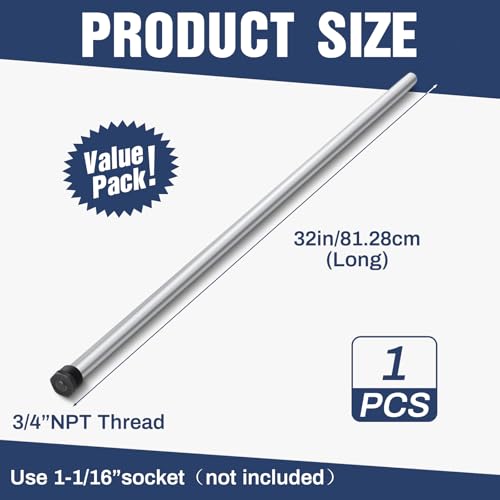 Image of Tandefio 1 Pcs Aluminum Anode Rod for Water Heater 3 /4 Npt X 32 Inches
