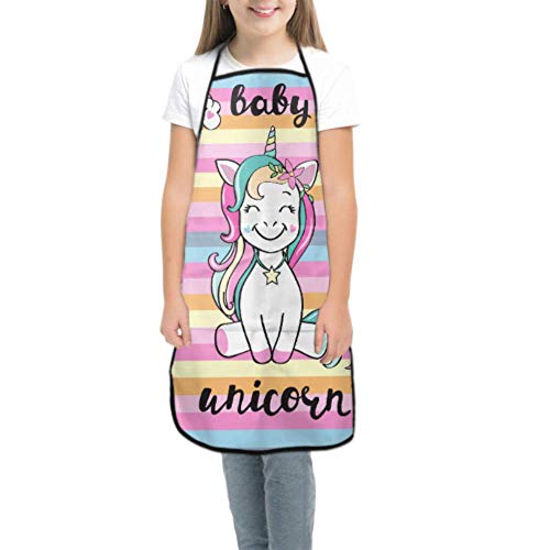 Kids Apron For Boys Cute Unicorn Inscription Baby Unicorn Kids Play Chef Apron Boy Chef Apron Waterproof With Pocket For Cooking Baking Painting And Party
