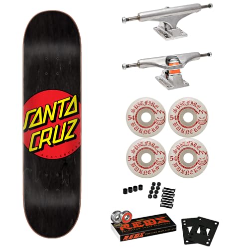 Santa Cruz Skateboard Complete Classic Dot Black 8.25