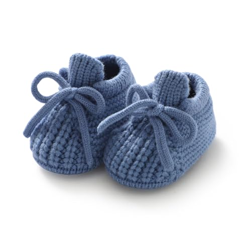 Image of DovFanny Baby Booties Newborn Baby First Shoes Cozy Warm Knit Soft Booties for Toddler Infant Boy Girl