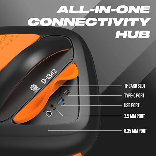 Image of Digimore Partybox 80W Portable Karaoke Bluetooth Speaker with Wireless Mic | Dual Boom Box Speaker | RGB Party Lights | Deep Bass Sound | Type-C Charging | USB /TF /AUX | for Home & Parties (D-1342)