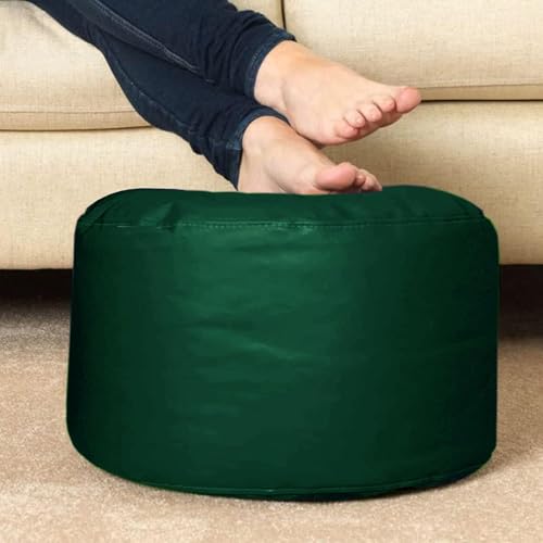 Image of IVIKA Bean Bag with Stool & Cushion | XXXXXL Size Premium Leatherette Bean Bag for Gaming, Living Room & Bedroom (5XL - Miltary Green)