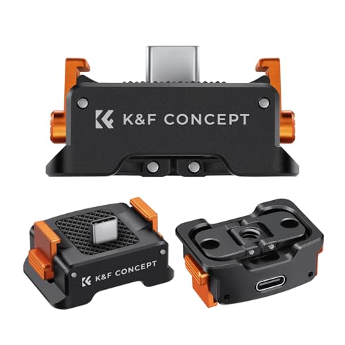 Image of K&F Concept Charging Adapter Base for DJI Osmo Pocket 3, Desktop Type-C Charging Dock Fit Arca-Swiss Standard, with 1 /4 Screw Hole /Folding Finger, Aluminum Alloy Bracket