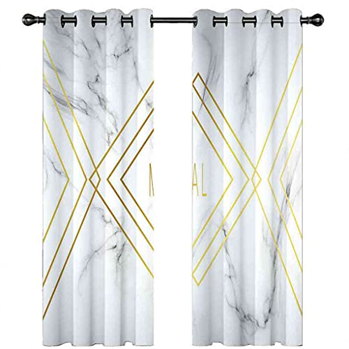 Rideaux occultants de marbre aux lignes dorées 3D en polyester pour une déco chic - 5