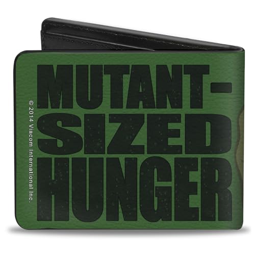 Nickelodeon Men's Buckle-Down PU Bifold Wallet, Ninja Turtles, 4.0" x 3.5"2