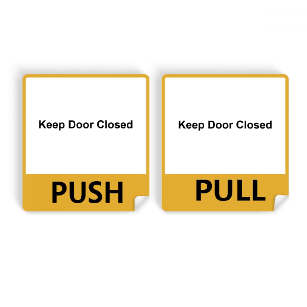 Keep Door Closed Black Symbol Push Pull Door Sign Vinyl Stickers Shop