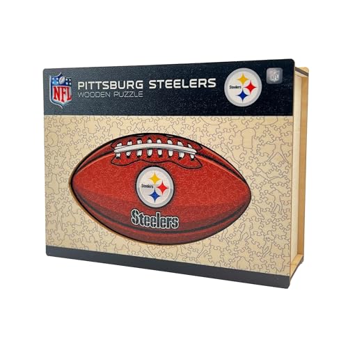 Iconic Puzzles, Pittsburgh Steelers crest, 100% eco-sustainable wooden puzzle with official license NFL, size M, 270 pieces - Image 3