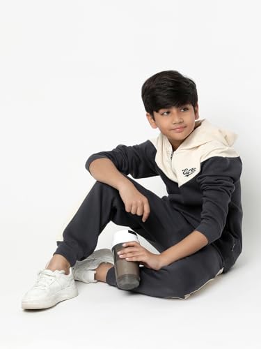 Image of Li'l Tomatoes Boys Fleece Winter Tracksuit Set | Full Sleeve Sweatshirt & Track Pant | Soft & Warm | 7-16 Years