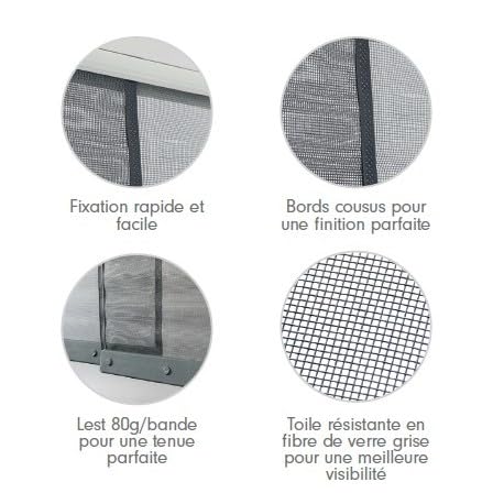 P/MKR13/23I Confort Moustiquaire Rideau, Autre, Ivoire, 130 x 2 x 230 cm