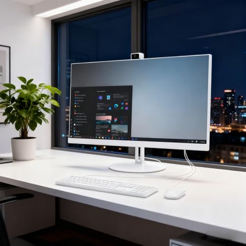 All-in-One Computer, 27 inch All-in-One Desktop Computer with Core I5-3380M CPU 8GB DDR3 256GB SSD 1920 * 1080 IPS Screen, 5MP Retractable Hidden Camera,RGB Backlight, Arabic Wired Keyboard & Mouse