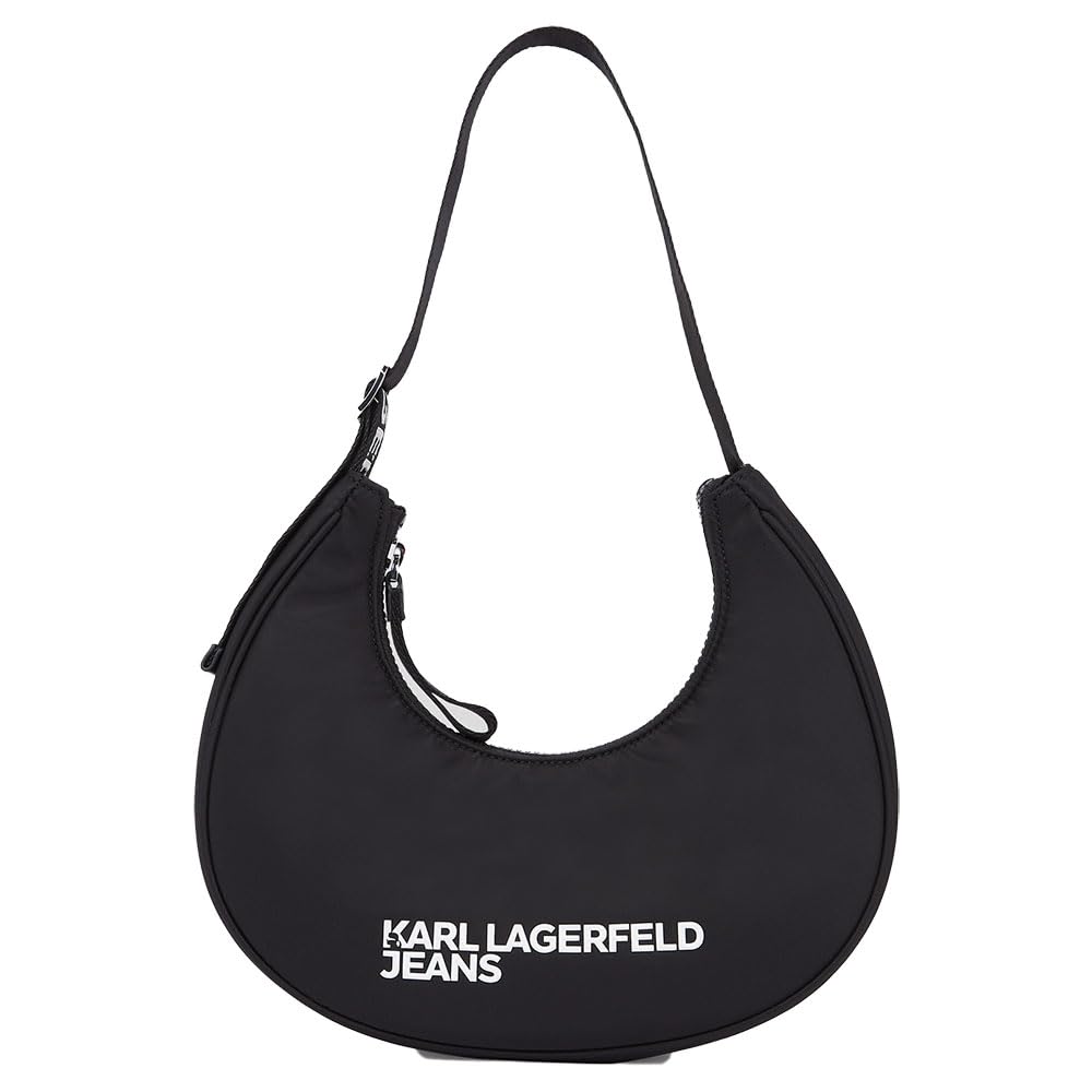KARL LAGERFELD JEANS Women Essential Nylon Moon Bag Black One size