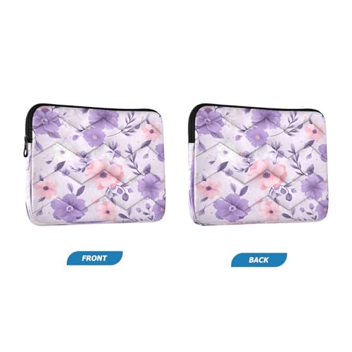 Funda para Laptop 13-14 pulgadas con flores rosa y morado miniatura 2