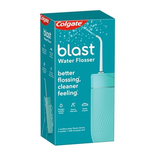 Image of Colgate Blast Water Flosser Green, 140ml, Waterproof design with 3 adjustable pressure modes, with Rechargeable Battery included that lasts upto 4 weeks