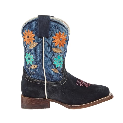 Roper Girls Flower Power (Toddler/Little Kid) Western Boot, Blue, 114