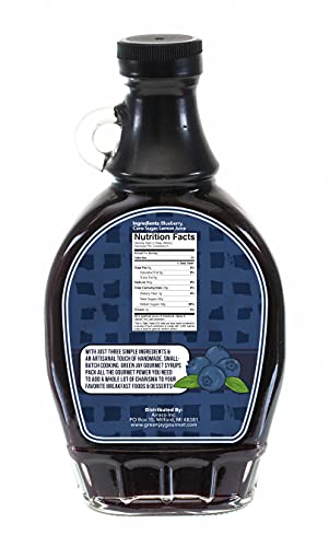 Image of Green Jay Gourmet Blueberry Syrup - 3 Ingredient Fruit Syrup - 2 x 8 Oz | Non GMO & Preservative Free, Perfect for Breakfast, Pancakes, Waffles, French Toast, Coffee, Drinks & Desserts