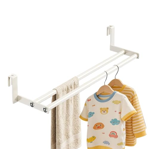 Tendedero de pared para secar la ropa – Barra para toallas resistente y – Tendedero de pared para ropa – Para dormitorio, ropa, armario, baño, dormitorio y autocaravana