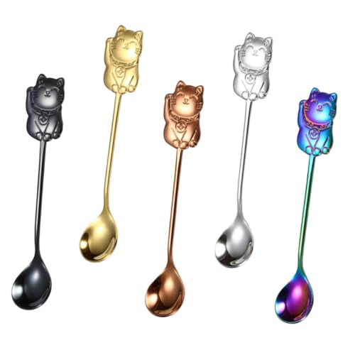ULTECHNOVO 5 Piezas Cuchara De Acero Inoxidable Cucharas Soperas Cuchara De Café Suministro De Cocina Cuchara De Te Cuchara Mezcladora Adorable Cuchara
