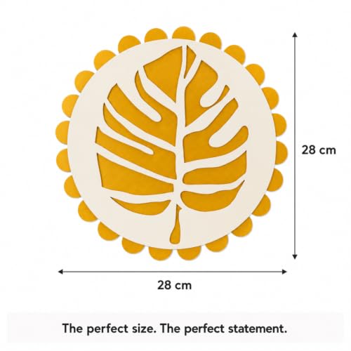 Image of Sehaz Artworks Monstera Leaf Wall Decor Items for Living Room 28x28 CM
