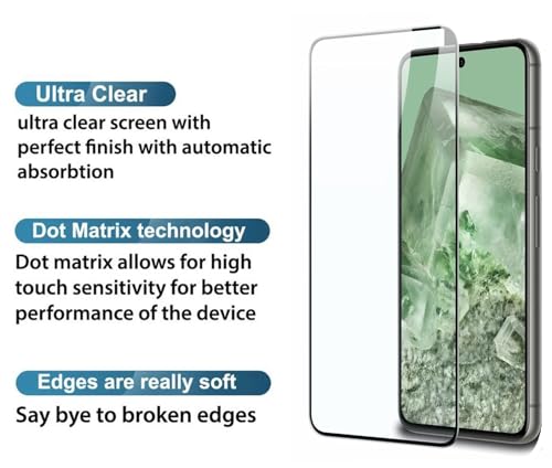 Image of MACLEN Original Premium Hd Curved Edges Tempered Glass For Google Pixel 8 5G (6.2 Inch) With Edge To Edge Coverage And Easy Installation Kit