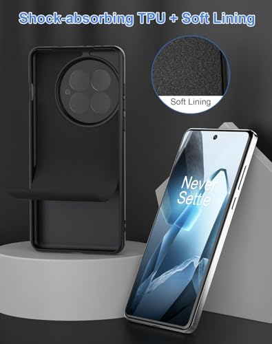 Image of DIZORO Compatible with OnePlus 13r 5G Back Cover with Upgraded Square Edges for Camera Protection Shockproof Flexible Matte Liquid Silicone Mobile Phone Case (Black)